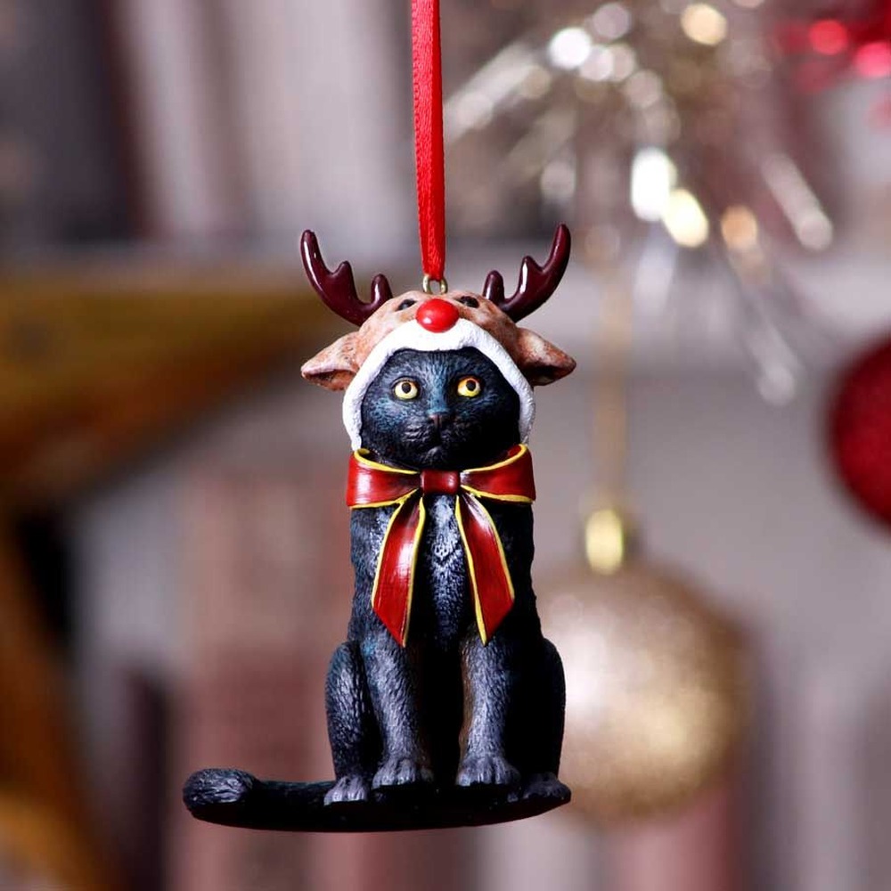 Nemesis Now - Reindeer Cat Kerstbal - Multicolours